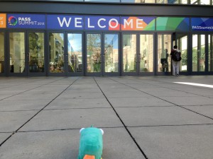 Perry and I arrive at the PASS Summit