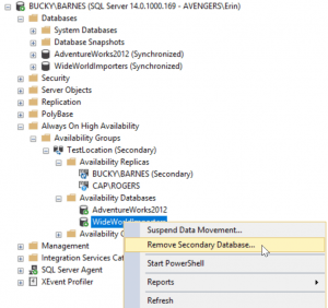 Removing a database from a replica in an Availability Group - Erin Stellato