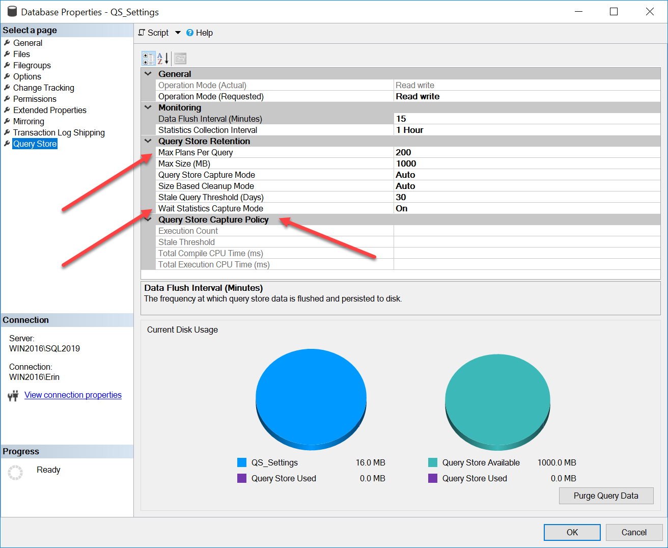 Query store options in ssms 18 4 erin stellato