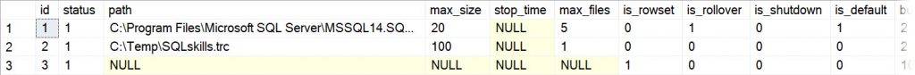 sys.traces output, part I