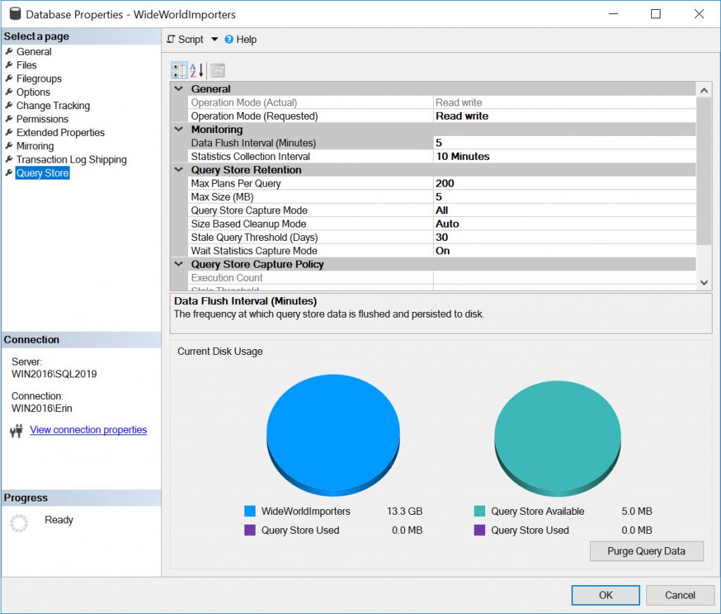 Query Store Settings