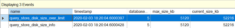 Extended Events output after MAX_STORAGE_SIZE is exceeded