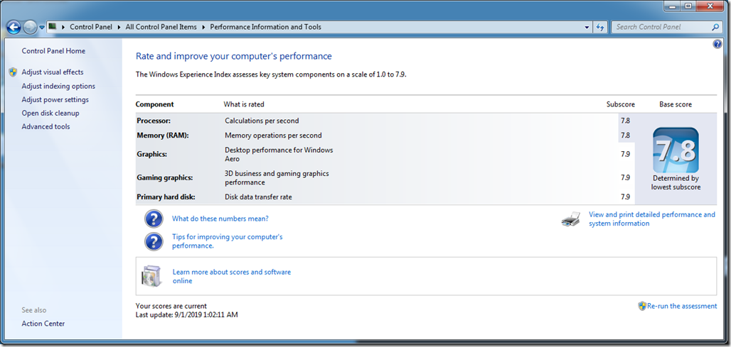 Windows 7 WEI