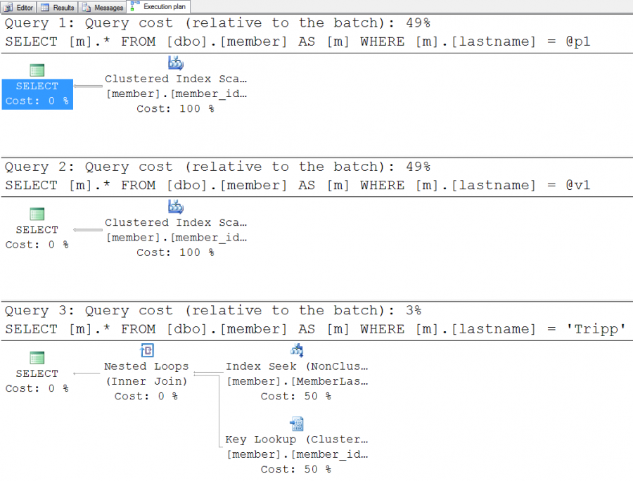 Stored Procedure Execution with Parameters, Variables, and Literals ...